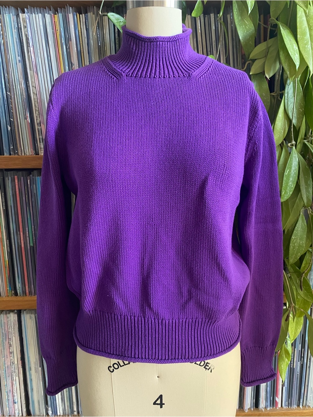 EUC JCREW - Purple Roll Neck Cotton Summer Sweater - Size Small